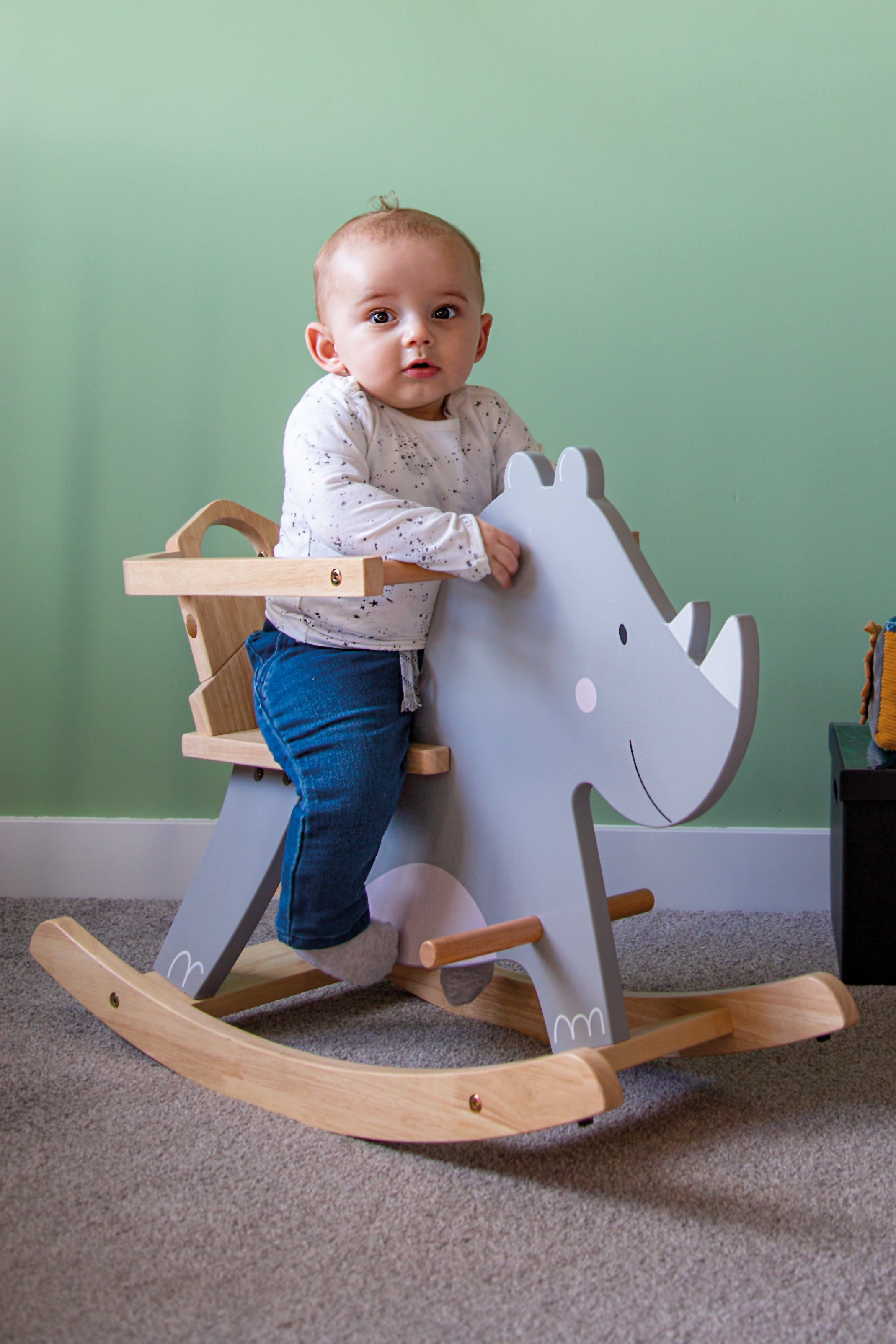 Schaukel-Nashorn aus Holz