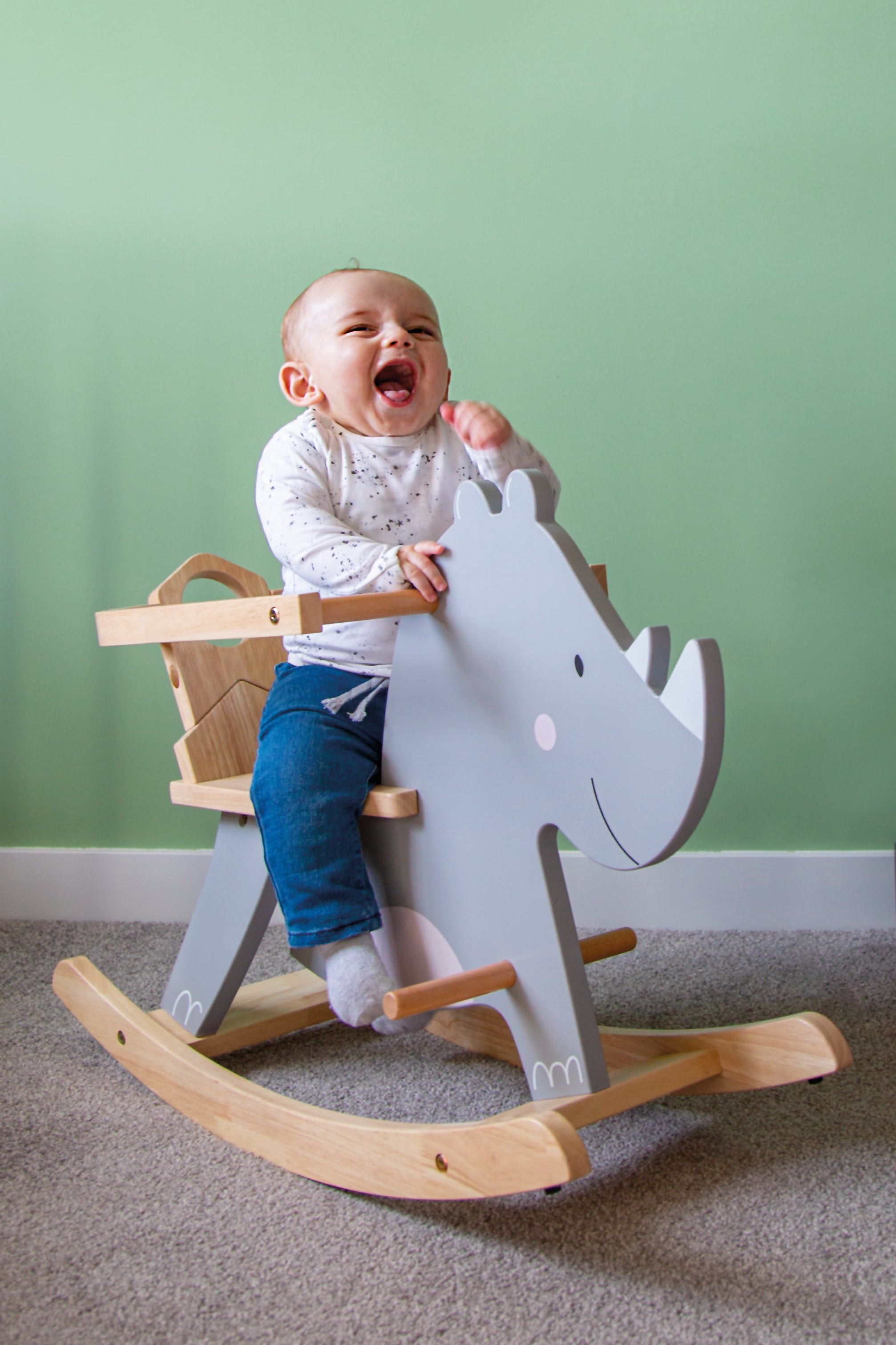 Schaukel-Nashorn aus Holz